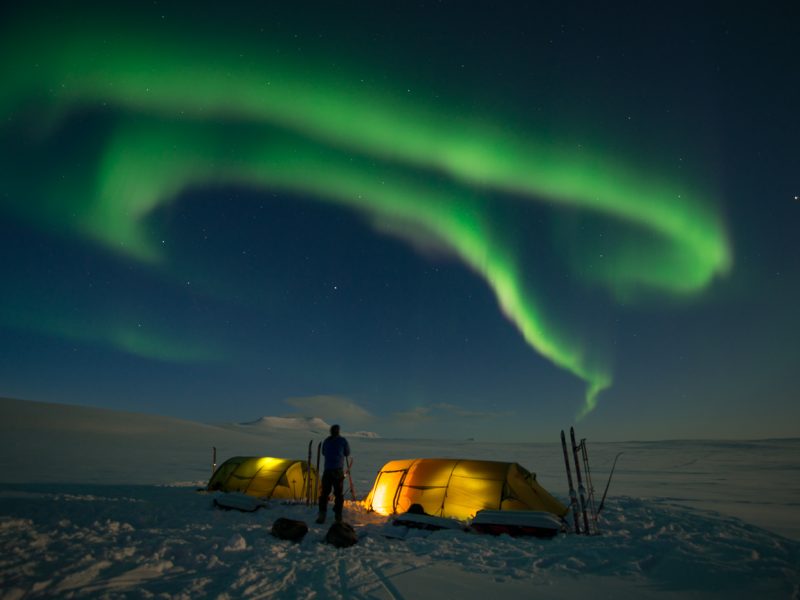 northern lights during polar expedition