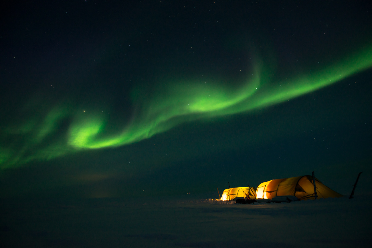 northern lights in arctic expedition
